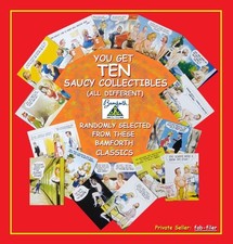 Collectable funny Bamforth Saucy Seaside Postcards - Pack of 10 - All different.