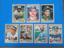  1983 FLEER BASEBALL LOT Of 7 Carew,Ryan,Mcgee, Johnson,Murray,Ripken, Henderson