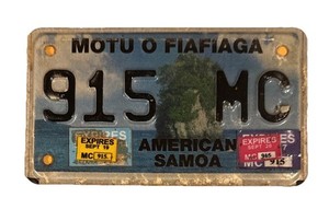 2020 AMERICAN SAMOA Motorcycle 🏍️ License Plate - Expired #915 MC