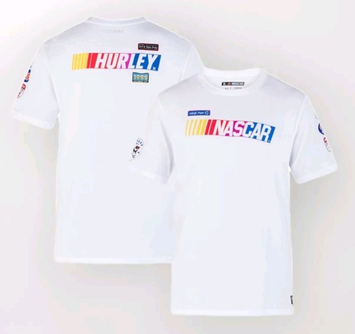 Camiseta para hombre NASCAR x Hurley blanca parche más rápido talla M - nueva con etiquetas - Imagen 3 de 11