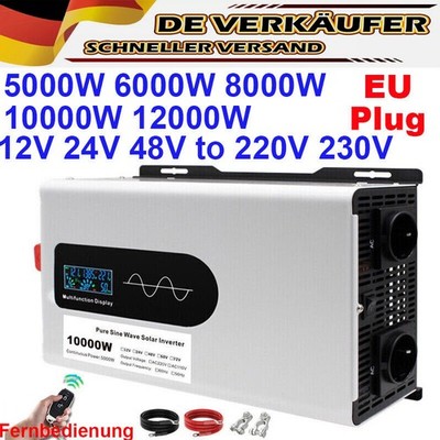 6000W 12000W Max 12V 24V 48V - 230V Reiner Sinus Spannungswandler Wechselrichter