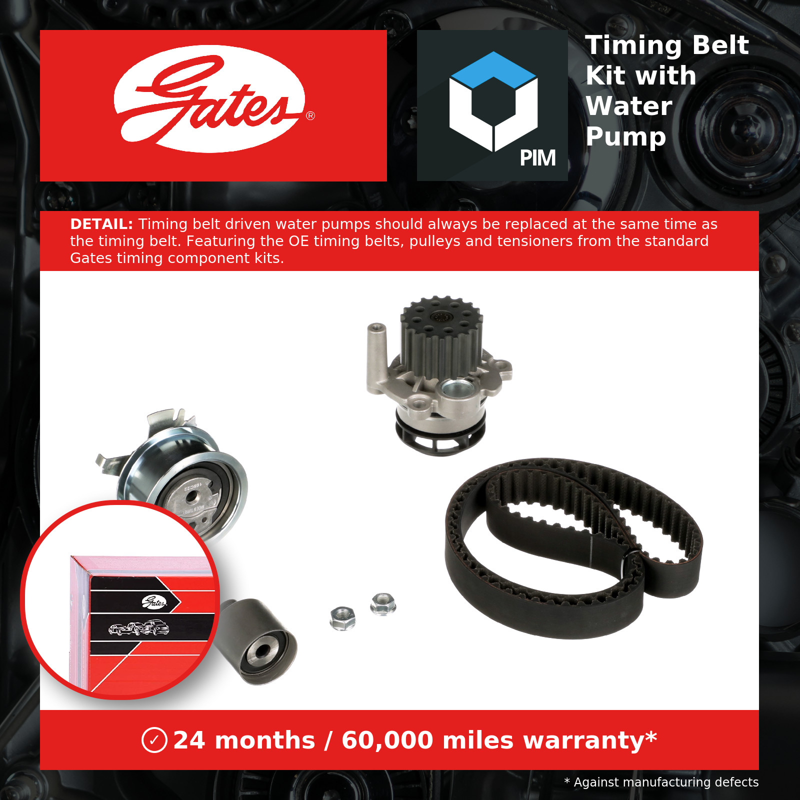 2x ✅Fits GATES GATKP55569XS-4 Water Pump & Timing Belt Kit GATKP5556 ⭐UK Seller⭐ - Image 6