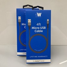 2X Just Wireless JW 4 Ft Micro USB Cable For Android Devices Extra Strength