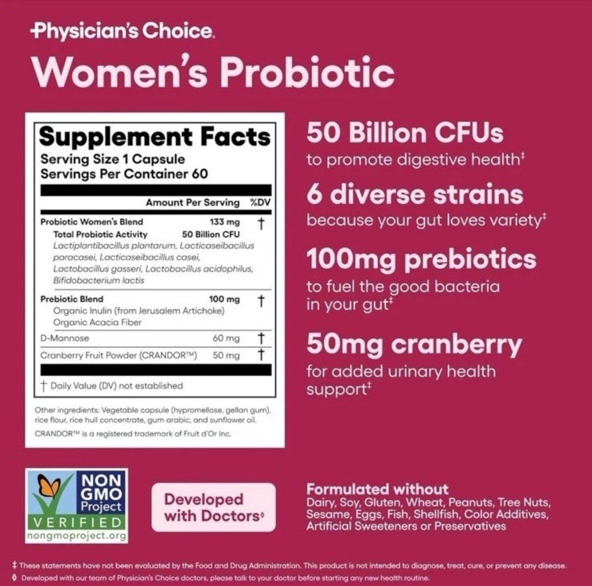 Physician's Choice WOMEN'S PROBIOTIC 60 COUNT BB DATE WOMEN'S PROBIOTIC hot