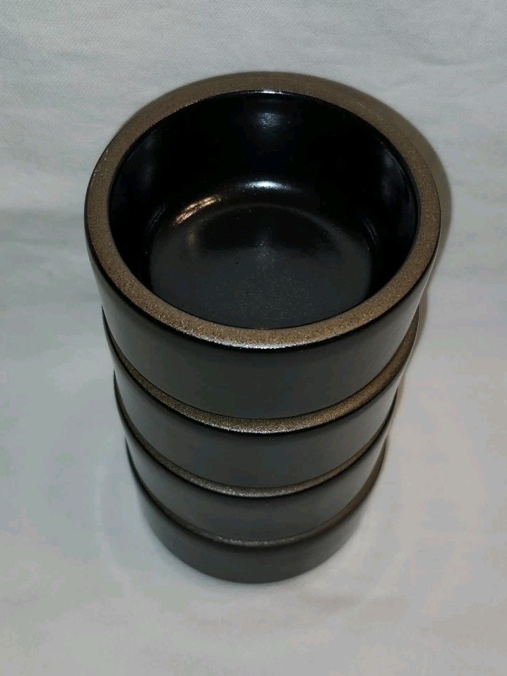 4 Heath Ceramics Small Ramekin #306 Dark Brown Round Sauce Dessert