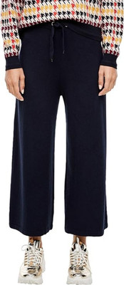 S.Oliver women's pants trousers knit ankle straight blue XS 14.909.75.8155