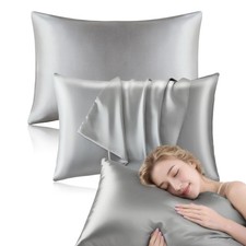 Satin Pillowcase for Hair and Skin, 2 Pack Soft Silky Pillow, Cooling and Wri...