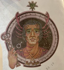 Original Vintage 1976 Scorpio Horoscope Iron On Transfer