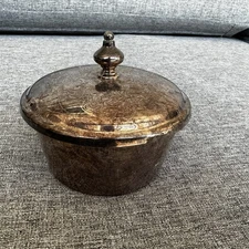 Vintage Towle Covered Dish Trinket Dish Vanity Box EP Round 