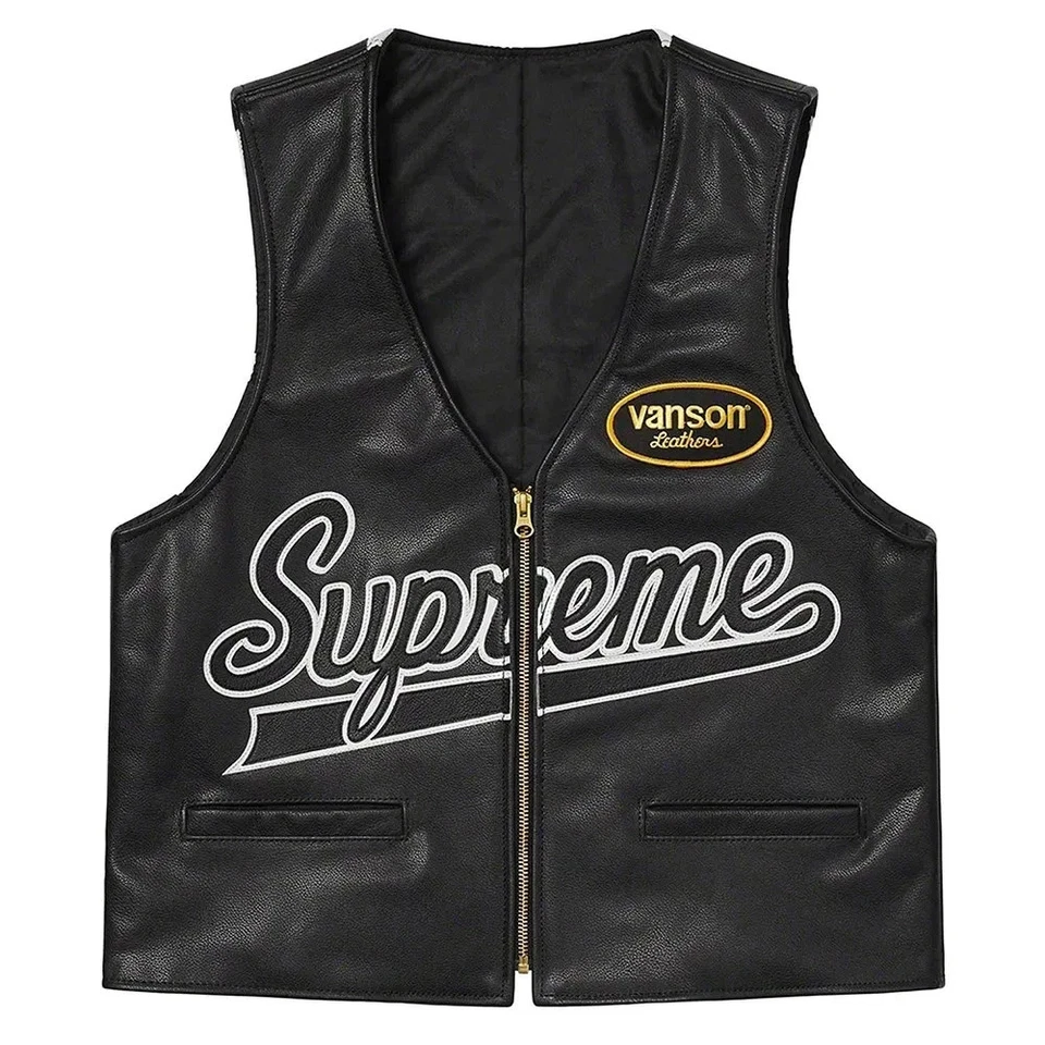 Supreme Vanson Leathers Spider Web Vest - Image 2 of 4