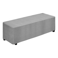 Twill Rectangle Footstool Cover Fit Length 51"-63", XL-Large, Light Gray