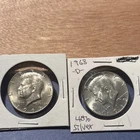 Lot of two Kennedy 40%  silver half dollars 1966 and 1968 UNC
