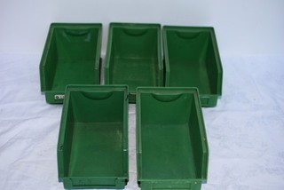 5x SSI Schäfer stapelbare Sichtlagerbox grün Industriequalität Kästen 14/7 4