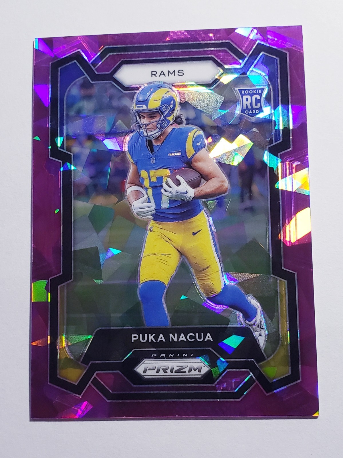 2023 Panini Prizm Puka Nacua #357 Purple Ice Prizm /225 ROOKIE