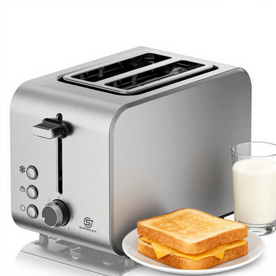 SUPERLEX 2 Scheiben Toaster Breiter Schlitz Abbrechen Aufwärmen Abtaufunktion