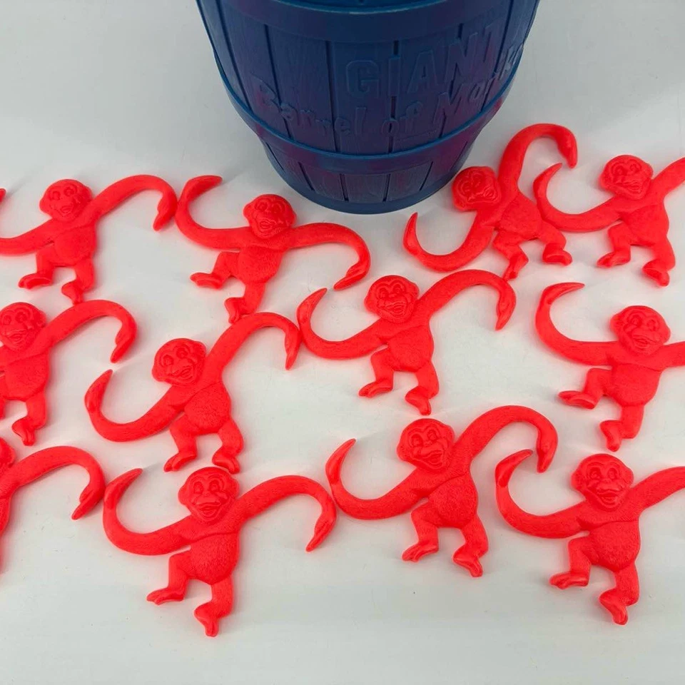 Barril of Monkeys Juego Azul Rojo Rojo Oscuro Monos Lote Juguete Clásico Foto 4 de 4