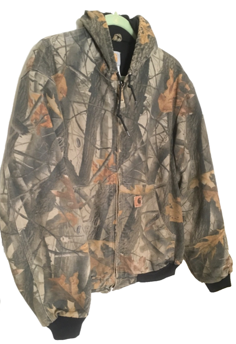 Carhartt Vintage Mens Hooded Jacket Realtree Hardwoods Camo J144 Coat Size L thumbnail 3