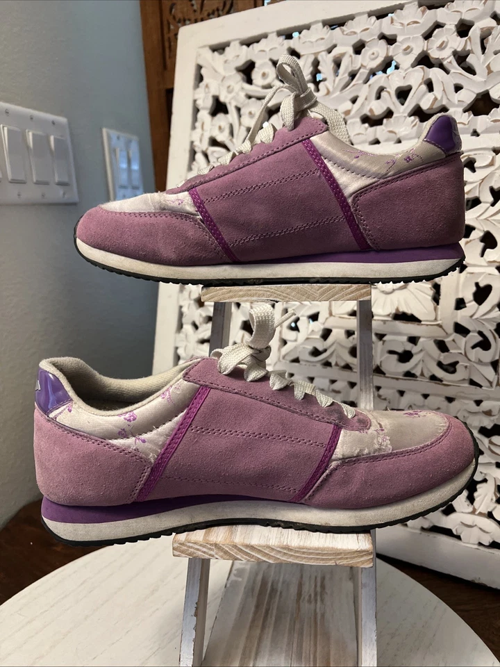 Винтажный кенгуру ROOS женщин размер 11 фиолетовый замши молнии карман Sakura кроссовки - Изображение 2 из 4