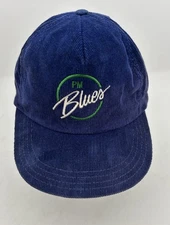 PM BLUES hat vtg cigarette corduroy snapback PhilipMorris Adjustable Made In USA