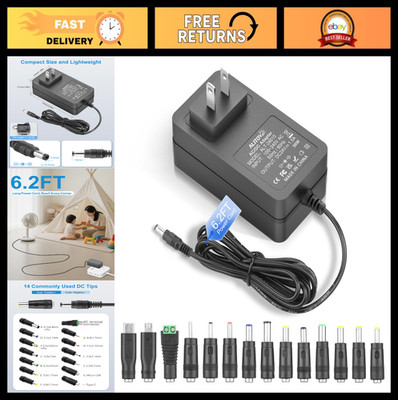 24V Power Supply Adapter 1.5A 36W AC to DC Converter for LED Strip, CCTV, Router