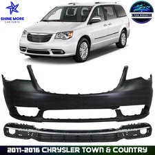 Front Bumper Cover Fascia & Lower Grille For 2011-2016 Chrysler Town & Country