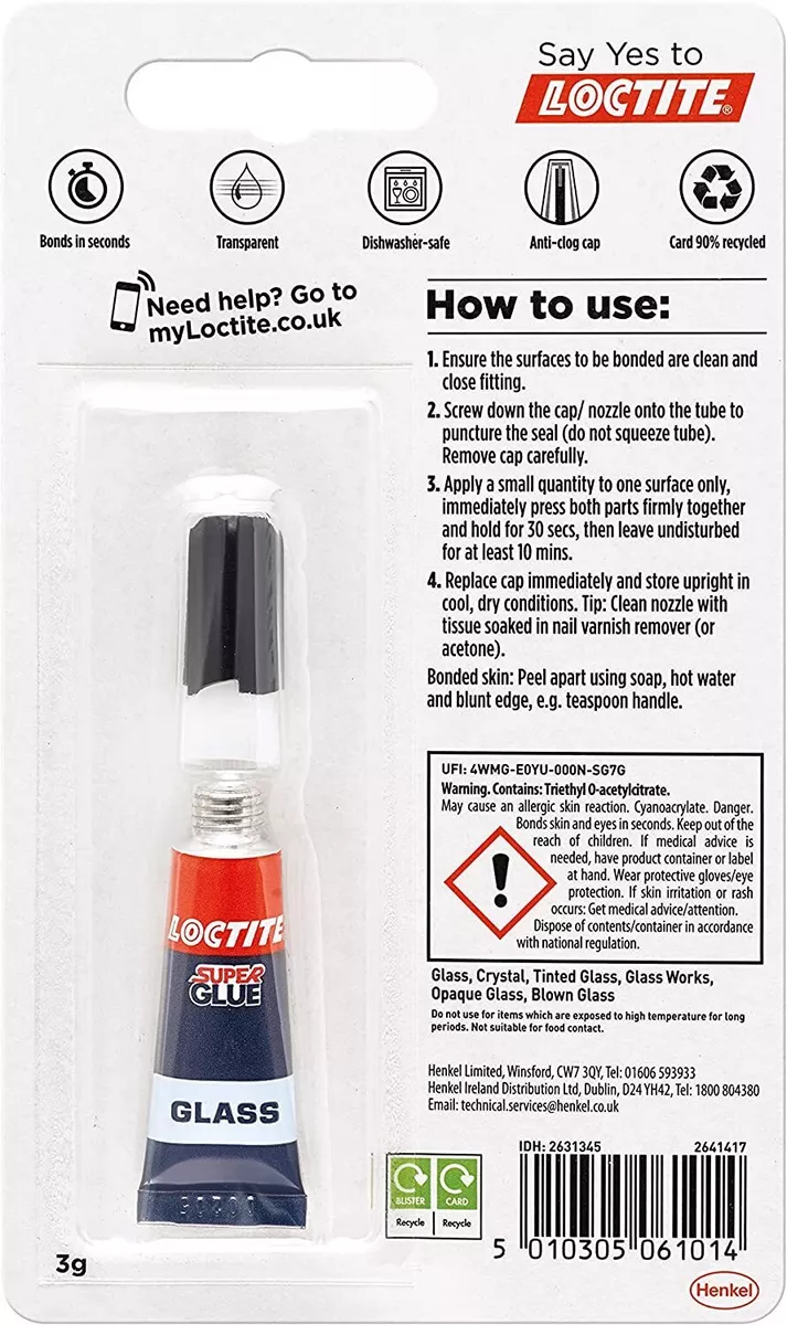 Loctite Super Glue Glass 3g eBay