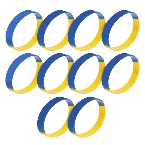 10Pcs Ukraine Bracelets Ukrainian National Flag Colours Rubber Wristband - Picture 3 of 24