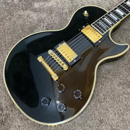 Gibson Les Paul Custom Ebony Black Gold Hardware USA 1990 Solid Electric Guitar