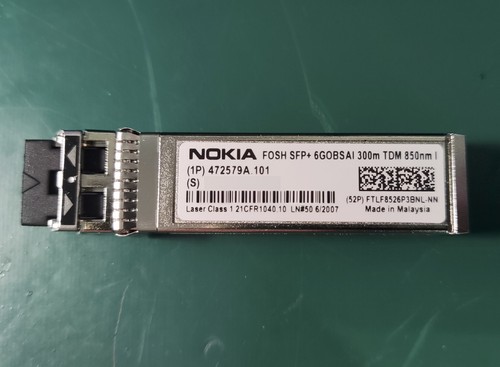 Nokia FOSH - Finisar FTLF8526P3BNL SFP+ optical transceiver 6G MM 300m 850nm NOS - Zdjęcie 2 z 2