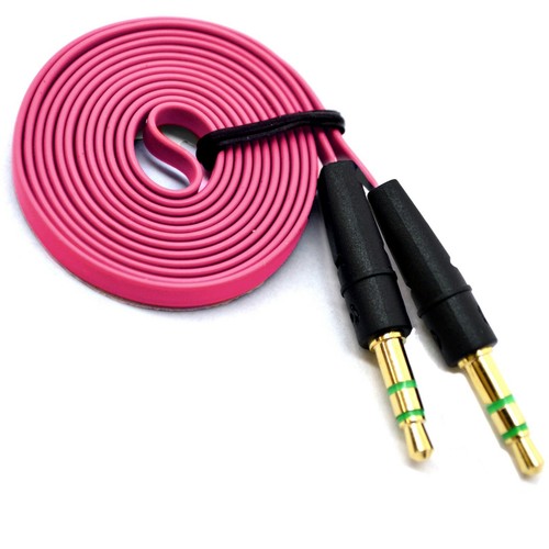 Cable auxiliar de audio estéreo plano macho a macho de 3,5 mm para PC, teléfono, automóvil - Imagen 6 de 17