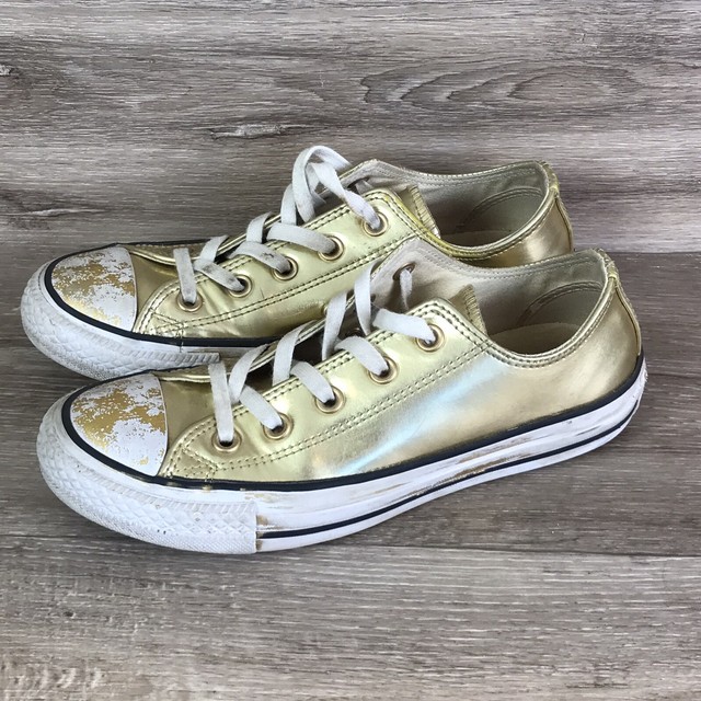 rose gold leather trainers