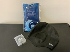 Swimbit Silicone Swim Cap Universal size come with Cap, Nose Clip, Ear Plugs.
