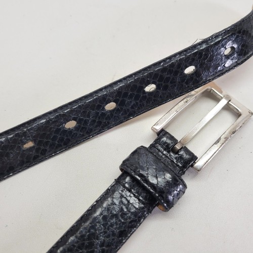 Fossil Leather Belt 30 M Snakeskin Skin Print Black BT228800102 - Picture 7 of 10