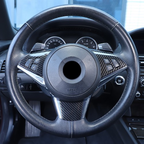 Car Steering Wheel Button Frame Cover For BMW 6 Series 2004-2009 ABS Carbon Trim - Picture 4 of 12