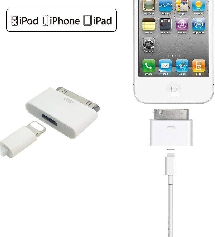 30-Pin to Lightning Adapter, Apple Mfi Certified 30-Pin Male to 8