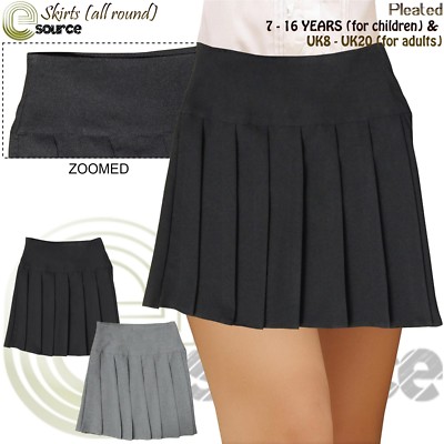 Round Pleated School Uniform Skirt 
