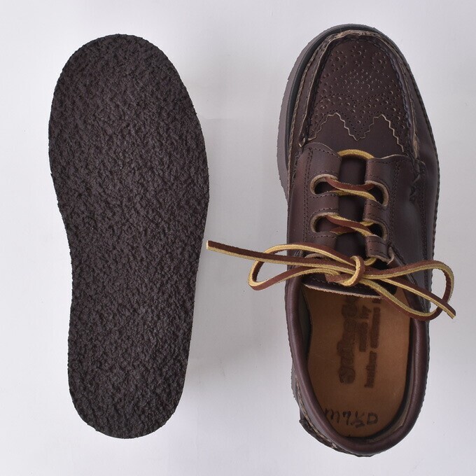 YUKETEN US9 Wingtip Ghillie Moc Rocker DB Shoes Brown Leather NWB