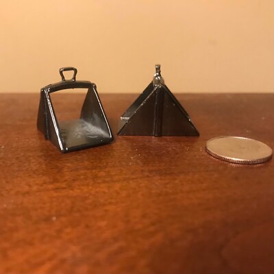 RDLC Traditional 1:9 Model Scale SPANISH VACQUERO STIRRUPS - Black Nickel Plated
