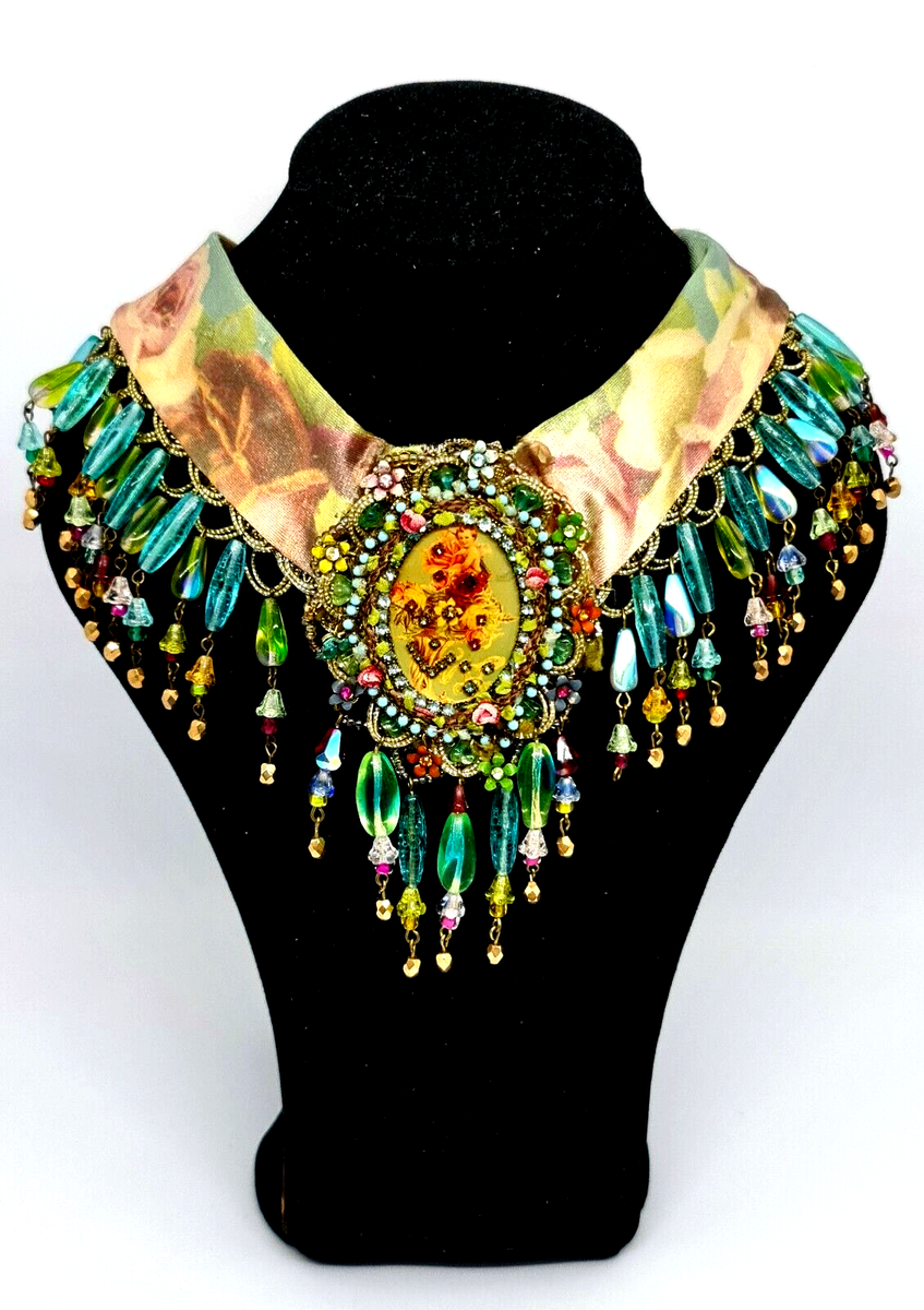 アクセサリー Michal Negrin design chain necklace Stunning Neck Chain By Michal Negrin Elegant With Colourful