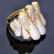 Traumhafter Ring 585 14K ECHT GOLD 56RG Zirkonia Geschenk Idee Damen Schmuck NEU