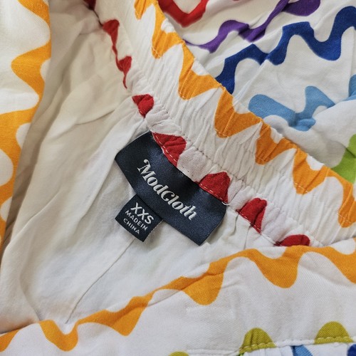 Modcloth Rainbow Wavy Striped Midi Skirt Women's Size XXS - Picture 5 of 10