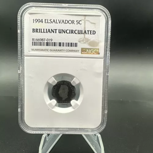 1994 EL SALVADOR 5C - Brilliant Uncirculated NGC Graded - 5 Centavos