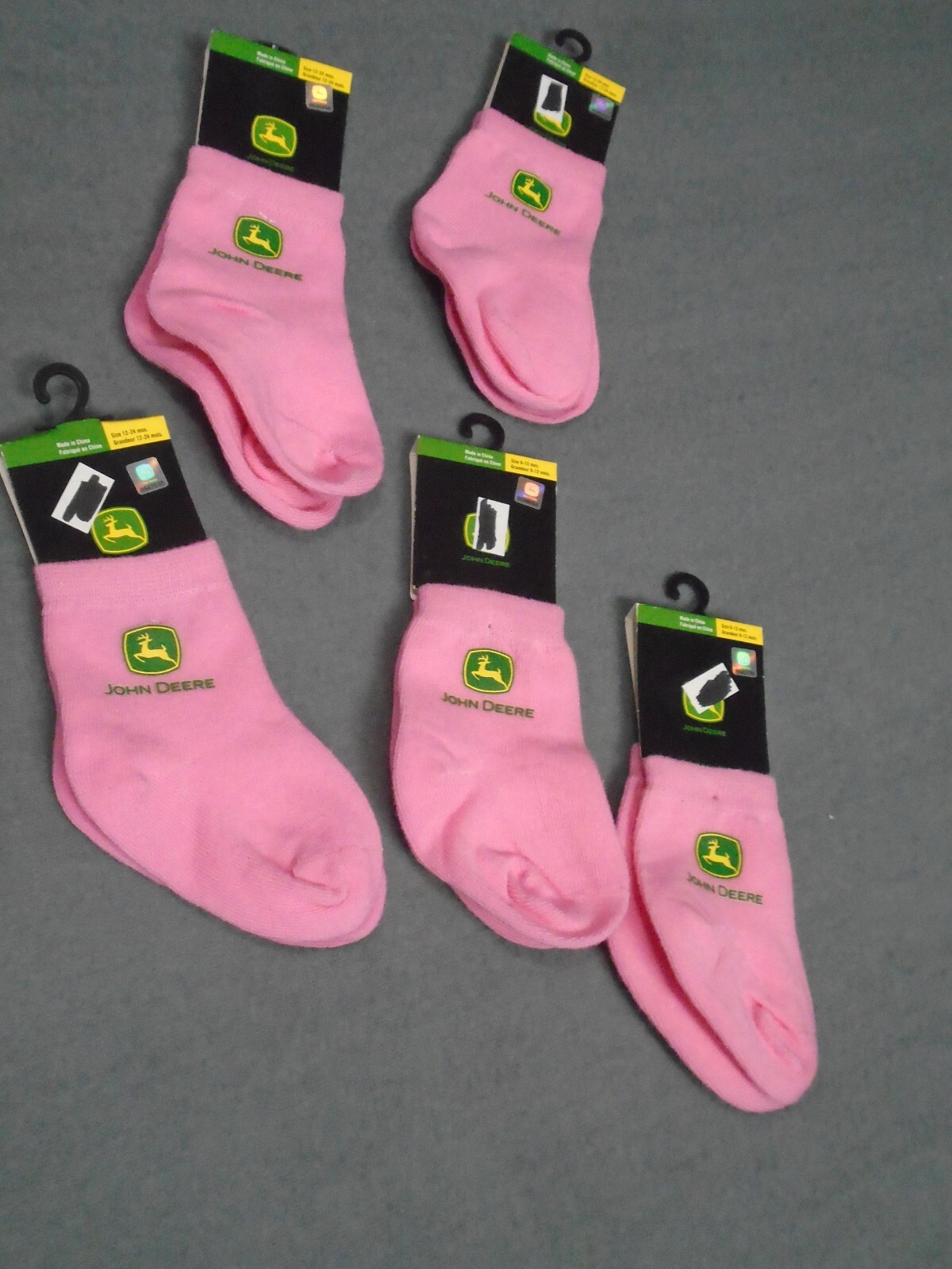 5 Pieces Set John Deere Infant toddler Crew Socks Kids Pink Solid 1224 Months eBay