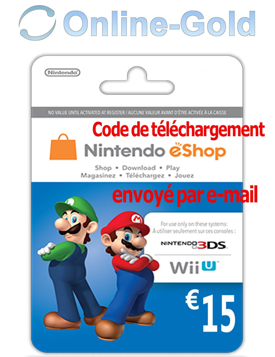 Nintendo CARD 15€ Carte de Jeu Console compatible 3DS/Wii U
