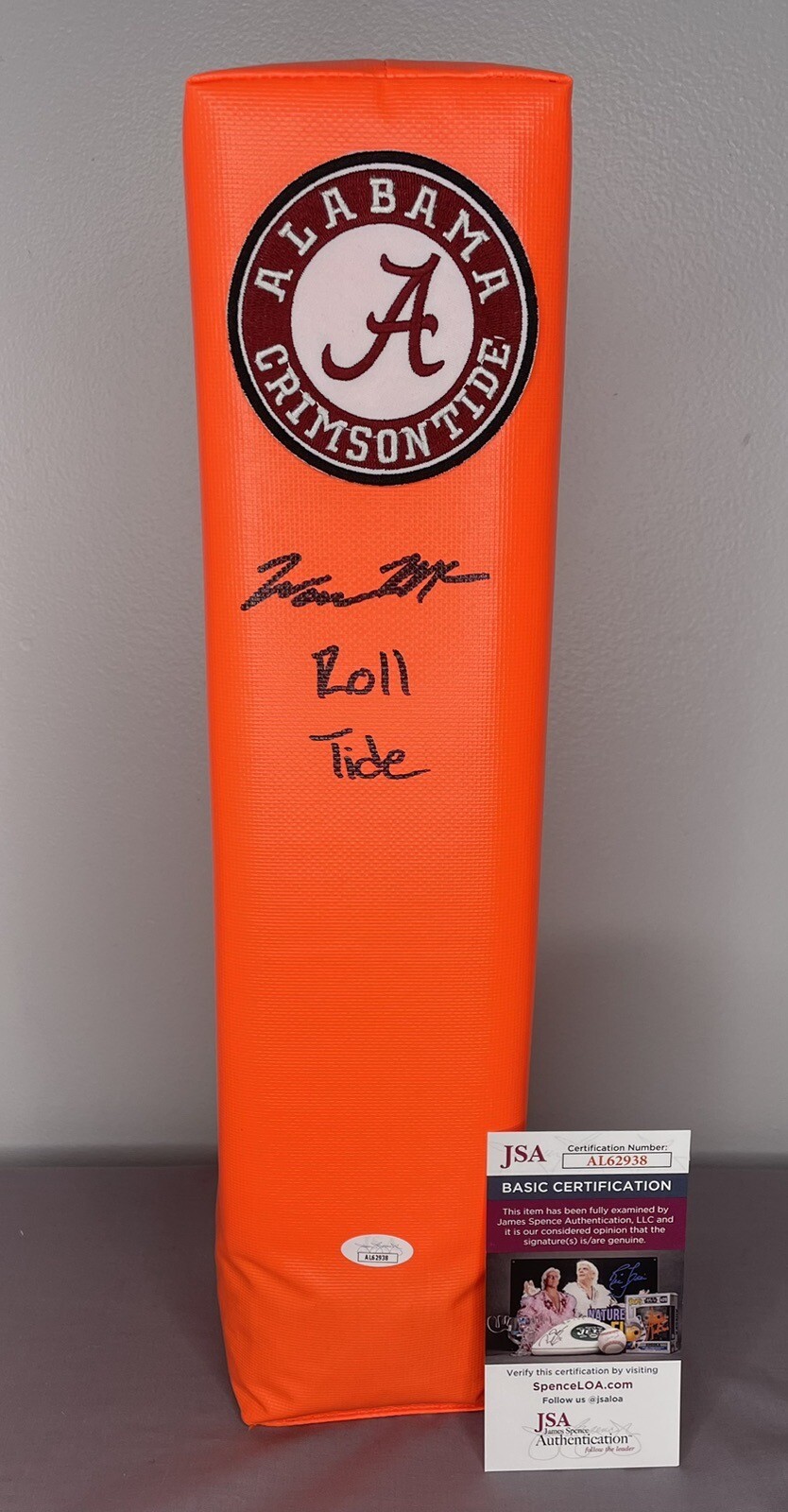 Jase McClellan Autographed Signed Alabama Crimson Tide Football Pylon w/ JSA COA ~ 2023 