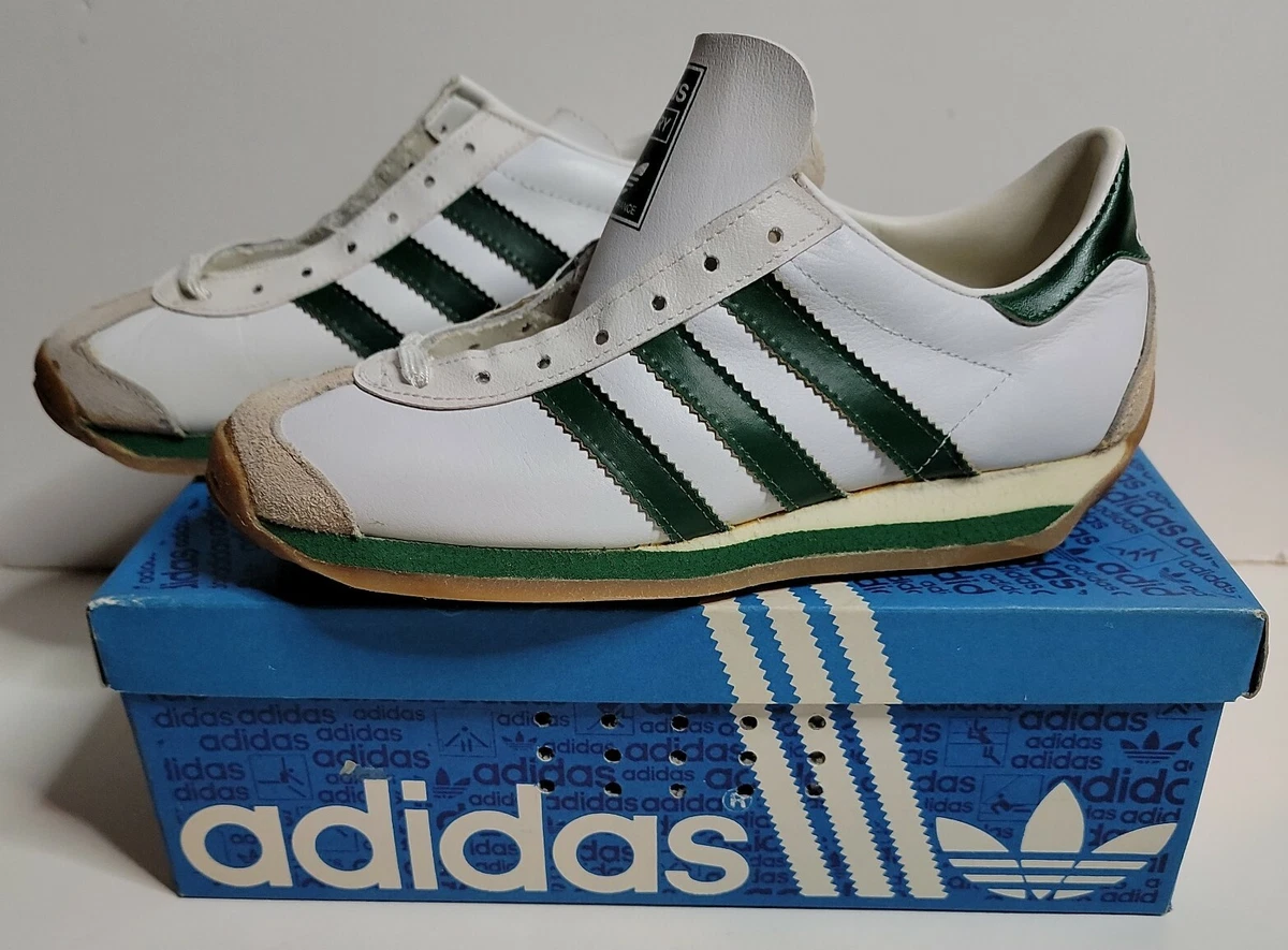 Vintage Adidas Country Womens US 6 France Green White Leather Sneaker EU 1/3 | eBay