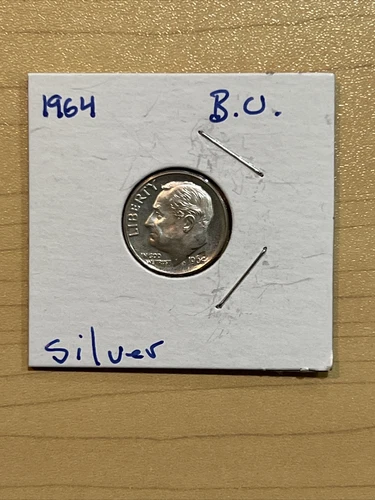 1964 P Roosevelt Silver Dime BU 90% Silver 10c Brilliant Uncirculated