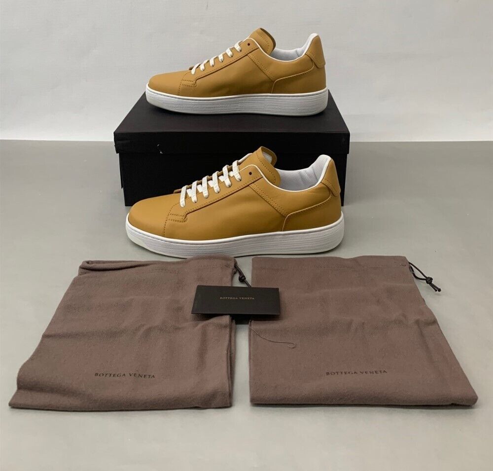 Bottega Veneta Men's Butterscotch Leather Lace-Up Sneaker EU