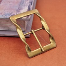 Men Gold Heavy Diy Leathercraft Twist Center Bar Leather Belt Buckle Inner 40mm