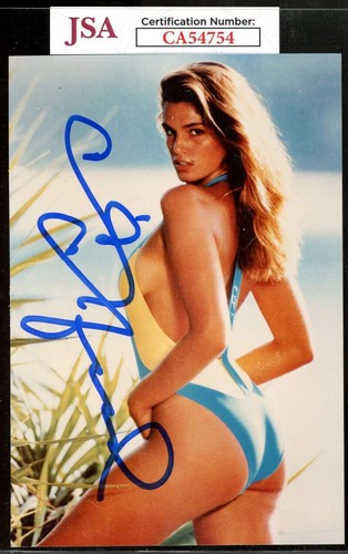 Cindy Crawford JSA Coa signed 4x6 Foto Autogramm